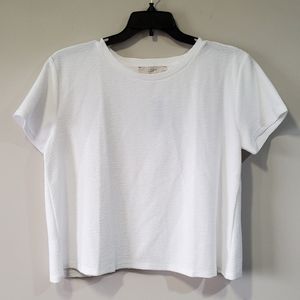 Loft cropped top with open slit back